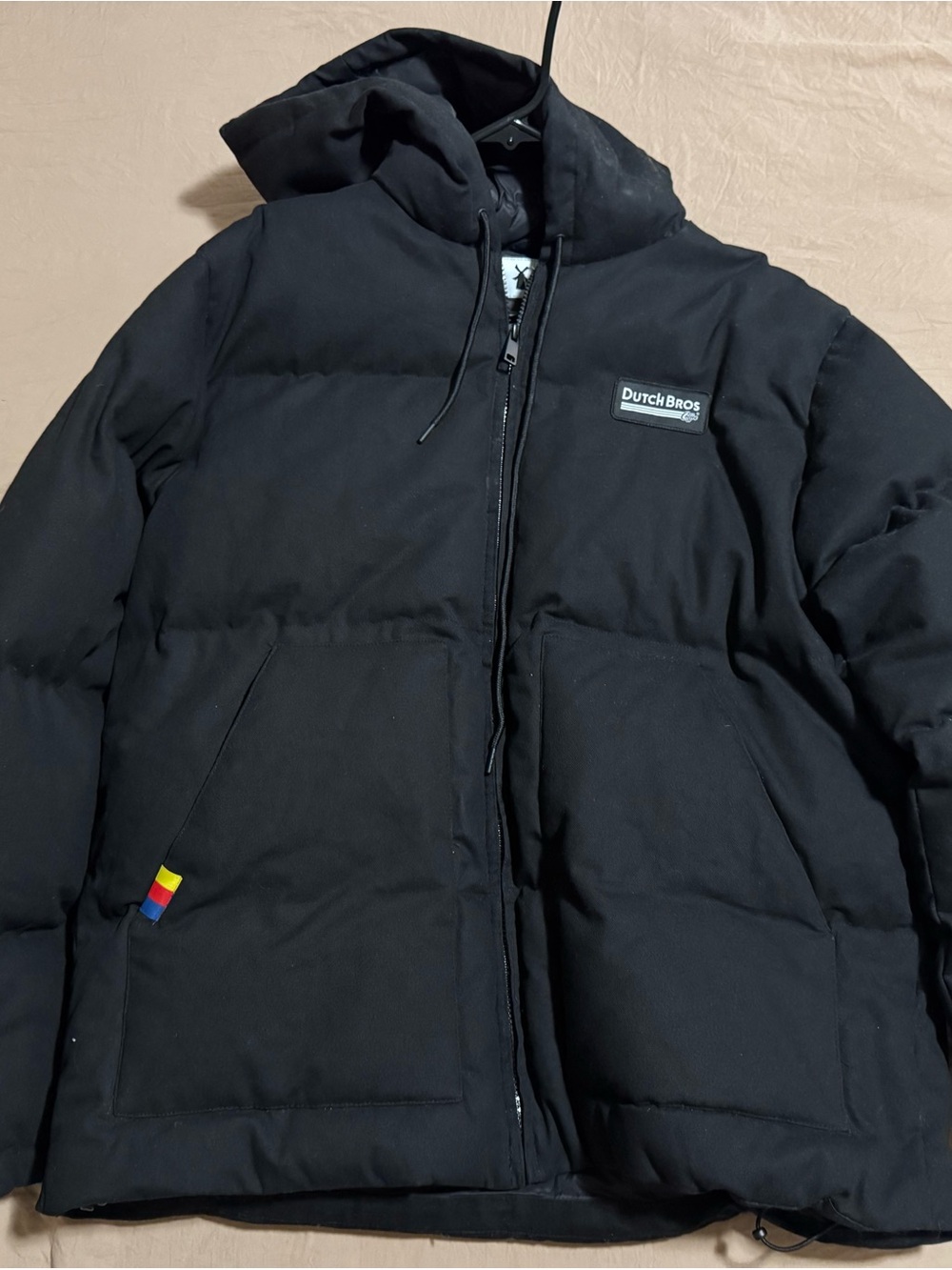 Dutch Bros Men’s Black Canvas Jacket with Hood